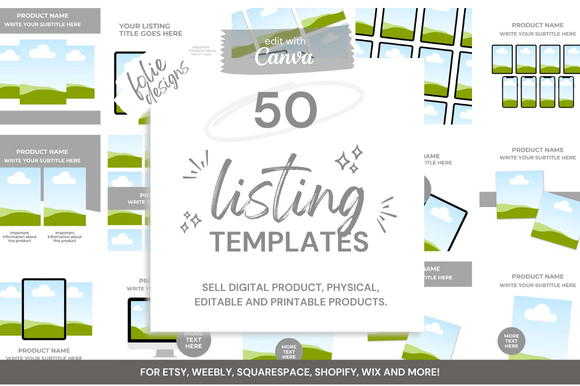 50 Etsy Digital Shop Templates +Link