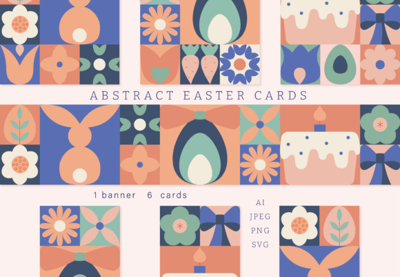 Abstract Easter Card Templates & Banner: Fresh Creative Assets