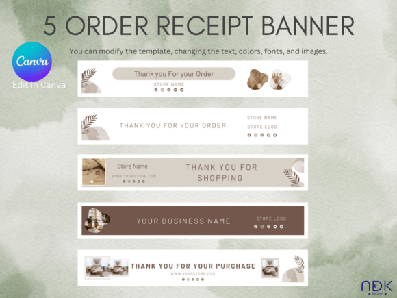 Boho Etsy Shop Order Received Templates