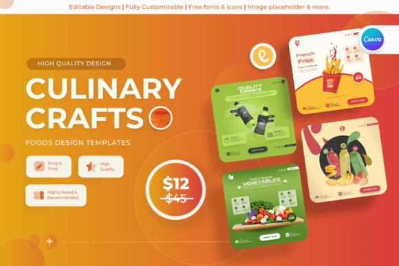 Culinary Crafts: Food Canva Templates for Creative Brands