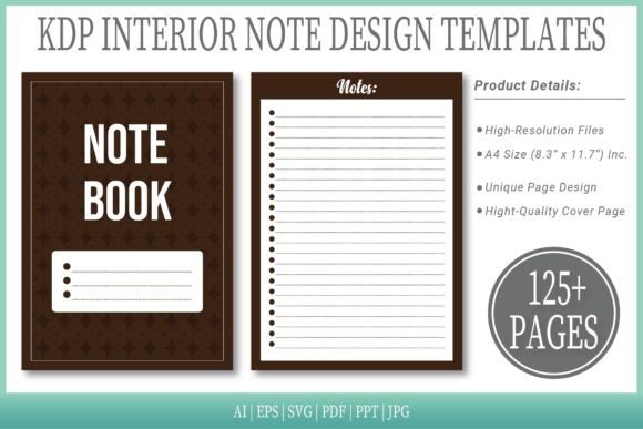 Deep Oak Color Notepad Templates: Your KDP Interior Design Solution