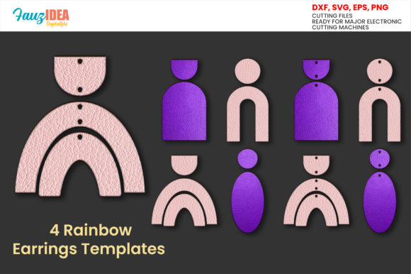 Design Vibrant Accessories with Rainbow Earrings Templates