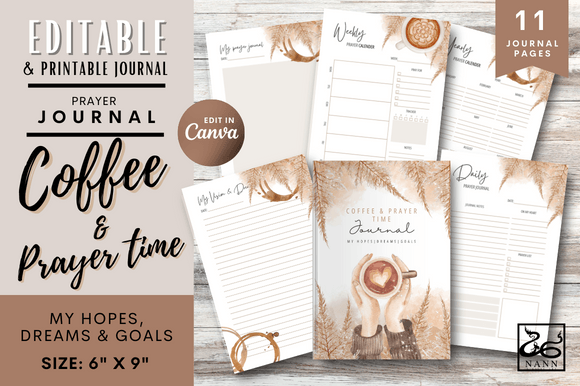 Elevate Your Routine with Coffee and Prayer Time Journal Templates