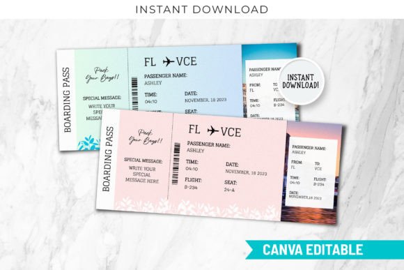 Elevate Your Venice Trip with Editable Boarding Pass Templates