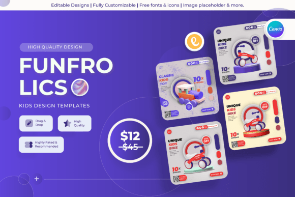 Fun Frolics - Kids Canva Templates: A Playful Design Toolkit