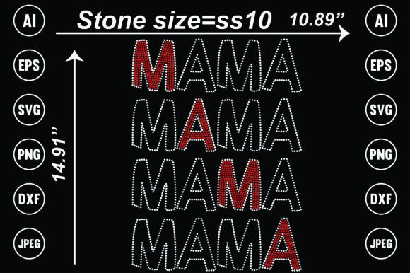 Mama Rhinestone Templates Design: A Sparkle-Ready Asset