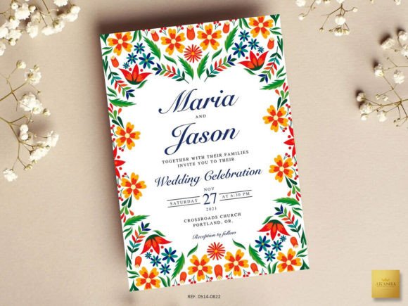 Mexican Wedding Invitation 6 Templates: Vibrant & Editable