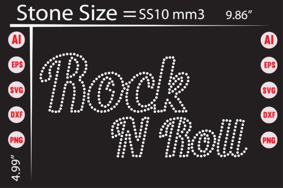 Rock N Roll Rhinestone Templates Design: Edgy Graphics